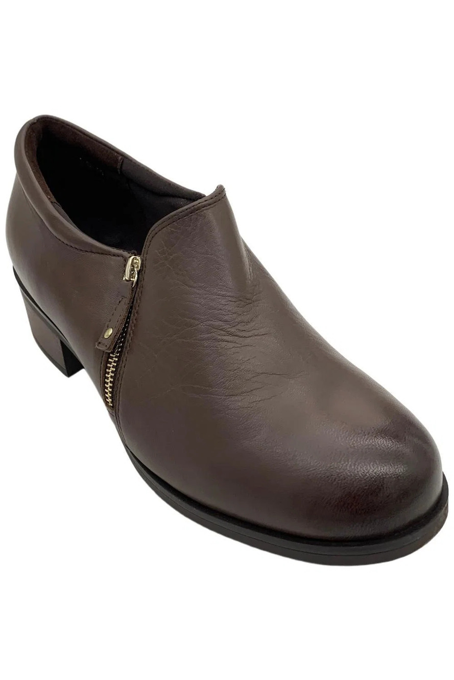 Ros Hommerson Women's Charleston Zip Heeled Bootie Brown - Extra Wide